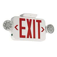 LED combination exit/emergency light fixture with thermoplastic protection