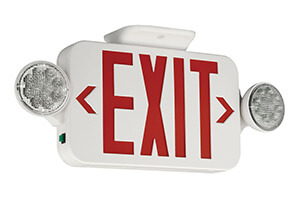 exit sign with lights and battery backup