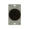 1254 - Recp Single Flush 50A 250V 2P3W BK - Eaton Wiring Devices