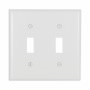 2139W - Wallplate 2G Toggle Thermoset STD WH - Eaton Wiring Devices