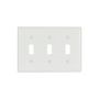 2141W - Wallplate 3G Toggle Thermoset STD WH - Eaton Wiring Devices