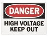 44881 - Sign, "Danger High Voltage Keep Out", Adhesive - Ideal