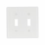5139WB0X - Wallplate 2G Toggle Nylon STD WH - Eaton Wiring Devices