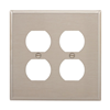 93902B0X - Wallplate 2G Duplex Receptacle Mid SS - Eaton