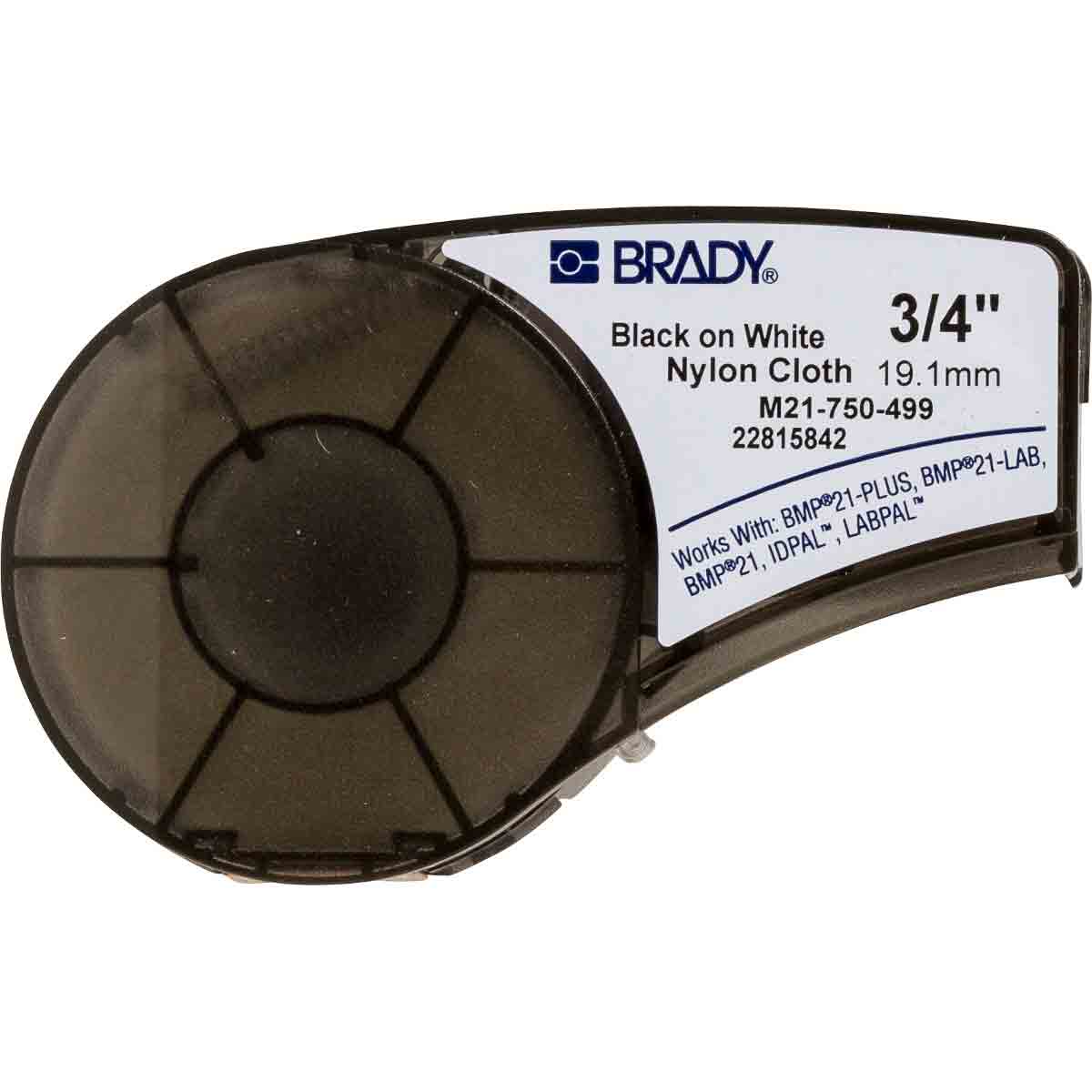 M21750499 - Nylon Labels, 0.75" X 16', BK/WH - Brady®