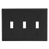 P3BK - Wallplate, 3-G, 3) Tog, BK - Wiring Device-Kellems