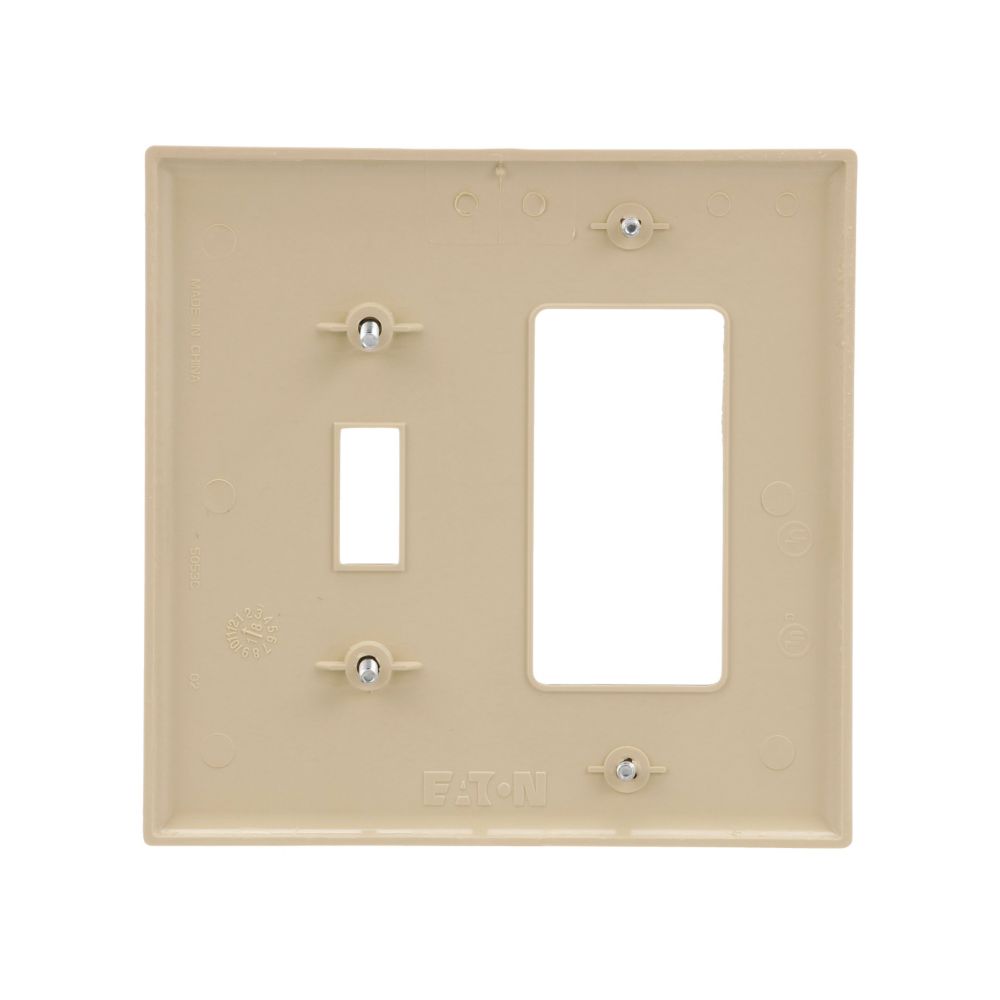 PJ126V - Wallplate 2G Toggle/Deco Poly Mid Iv - Eaton