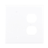 PJ138W - Wallplate 2G Duplex/Blank Poly Mid WH - Eaton Wiring Devices