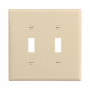 PJ2V - Wallplate 2G Toggle Poly Mid Iv - Eaton Wiring Devices