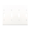 PJ6W - Wallplate 6G Toggle Poly Mid WH - Eaton