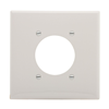 PJ703W - Wallplate 2G SGL Rec W/2.15"Hole Poly Mid WH - Eaton Wiring Devices