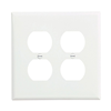 PJ82W - Wallplate 2G Duplex Poly Mid WH - Eaton Wiring Devices