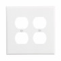PJ82W - Wallplate 2G Duplex Poly Mid WH - Eaton Wiring Devices