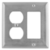 SS826 - Wallplate, 2-G, Dup/Gfci, SS - Wiring Device-Kellems