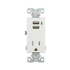 TR7740WB0X - Combo 2 Port Usb Receptacle 15A 125V WH - Eaton