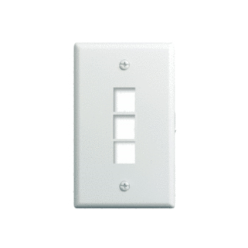 WP3403WH - 1G Wall Plate 3-Port WH (M10) - Legrand-On-Q